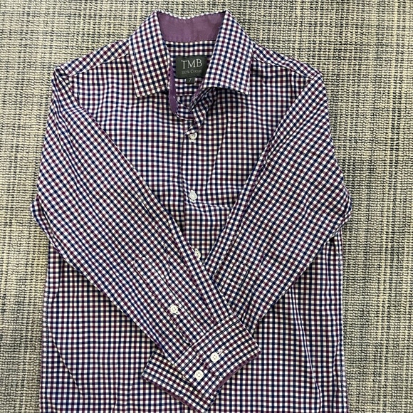 Gorgeous Boys Blue and Purple Check Button Down, Size 7. - Picture 1 of 4